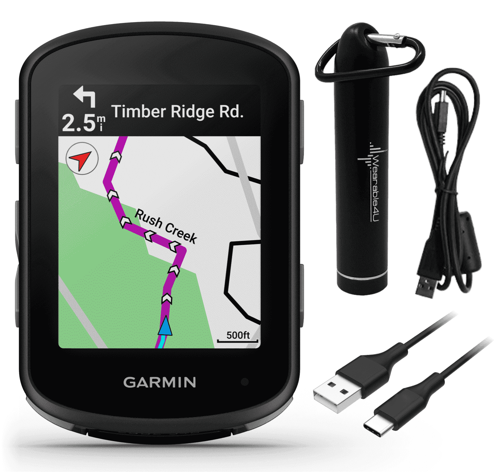 Garmin Edge 540 GPS Cycling Computer, Button Controls, Advanced Navigation with Wearable4U Power Bank Bundle