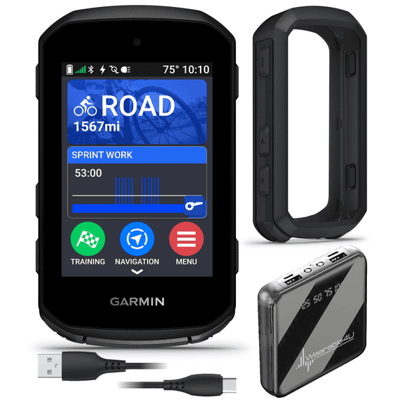 Garmin Edge 850, Compact GPS Cycling Computer, 2.7" Vivid Color Display, Bike-Specific Mapping, Advanced Training & Performance Insights + Black Silicone Case w/ Wearable4U PowerBank Bundle