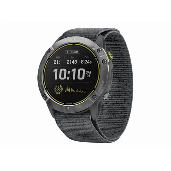 Garmin Enduro, Steel with Gray UltraFit Nylon Strap, Ultraperformance GPS Smartwatch (010-02408-00)