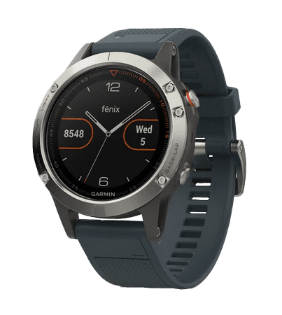 Garmin Fenix 5, Silver with Granite Blue Band, GPS Smartwatch (Garmin Certified )
