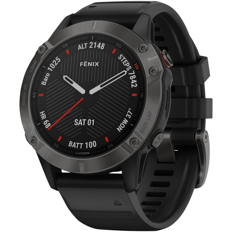 Garmin Fenix 6 - Sapphire Carbon Gray GPS Smartwatch with Garmin Fenix 6 - Sapphire Carbon Gray GPS Smartwatch with