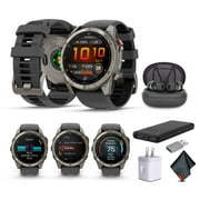 Garmin Fenix 8 Pro، شاشة AMOLED مقاس 51 مم، تقنية inReach، ساعة ذكية GPS متعددة الرياضات متصلة بشكل ممتاز، ياقوت تيتانيوم مع شريط جرافيت/سيليكون أسود