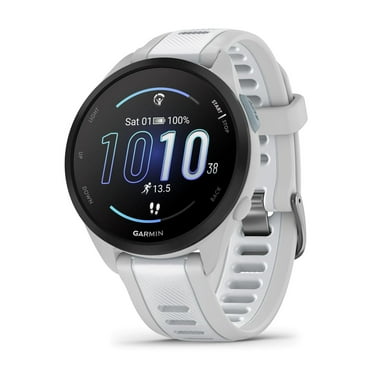 Garmin Forerunner 165, Running Smartwatch, Colorful AMOLED Display, Training Metrics and Recovery Insights, Whitestone