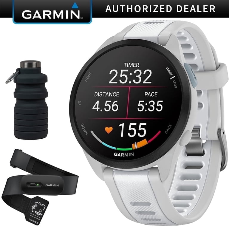 Garmin Forerunner 165 Smart Sport Watch, Mist Gray + Whitestone