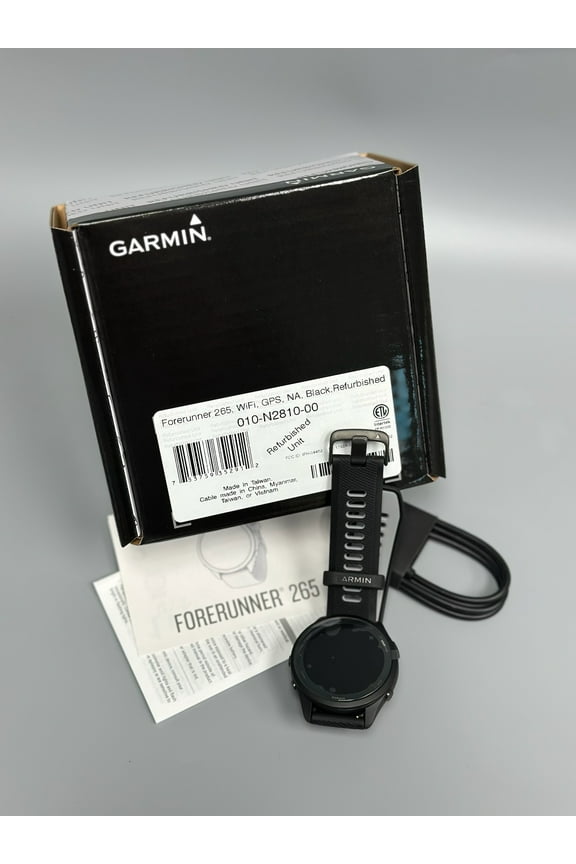 Pre-Owned Garmin Forerunner 265 GPS Running Watch - Black 46 mm