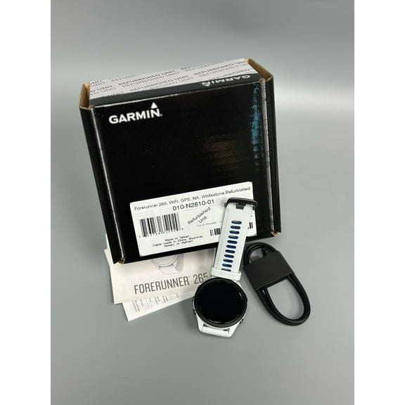 Pre-Owned Garmin Forerunner 265 GPS Running Watch - Whitestone 46 mm