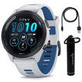 thumbnail image 1 of Garmin Forerunner 265 Music GPS Running Smartwatch, Whitestone with AMOLED 1.3 in Touchscreen Display with Wearable4U Power Bank Bundle, 1 of 5