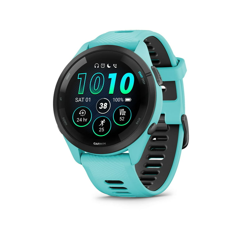  Garmin Forerunner 265 Running Smartwatch, Colorful AMOLED  Display, Training Metrics and Recovery Insights, Aqua and Black :  Electronics