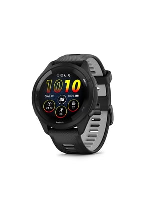 Forerunner 265® Running Smartwatch, Colorful AMOLED Display, Training Metrics and Recovery Insights, Black and Powder Gray