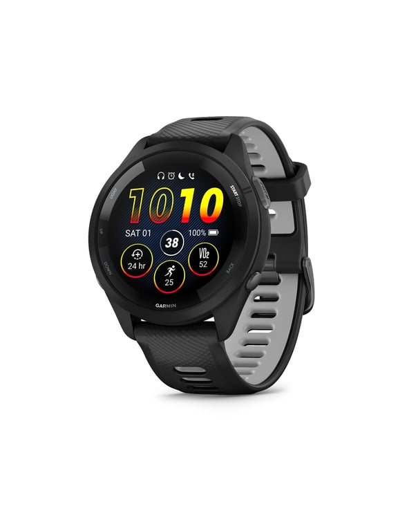 Forerunner 265® Running Smartwatch, Colorful AMOLED Display, Training Metrics and Recovery Insights, Black and Powder Gray