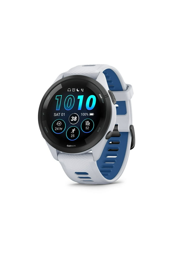 Forerunner 265 Running Smartwatch, Colorful AMOLED Display, Training Metrics and Recovery Insights, Whitestone and Tidal Blue