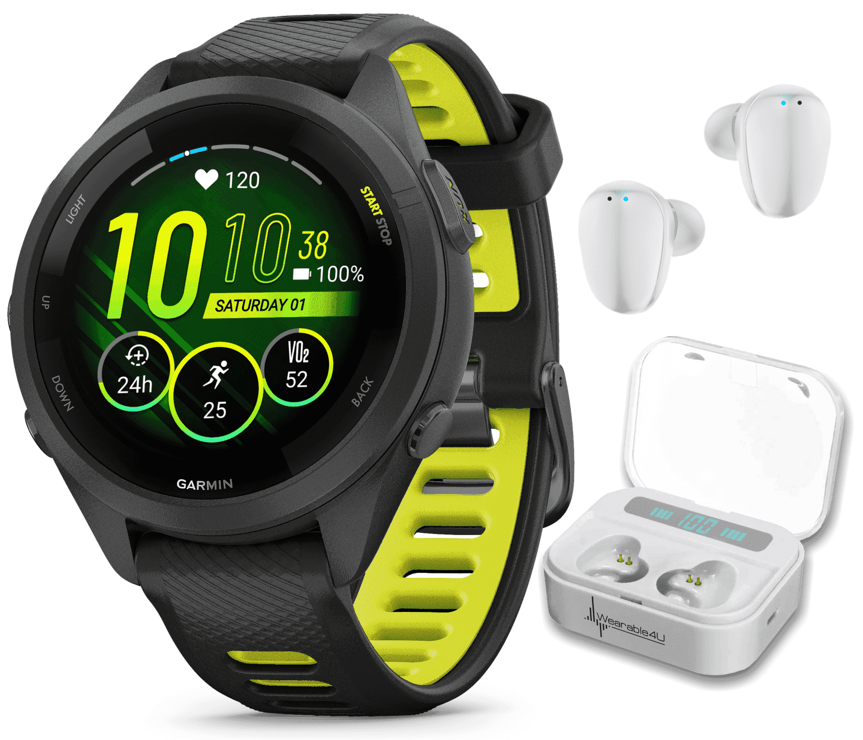 Garmin Forerunner 265 Music GPS Running Smartwatch, Aqua with
