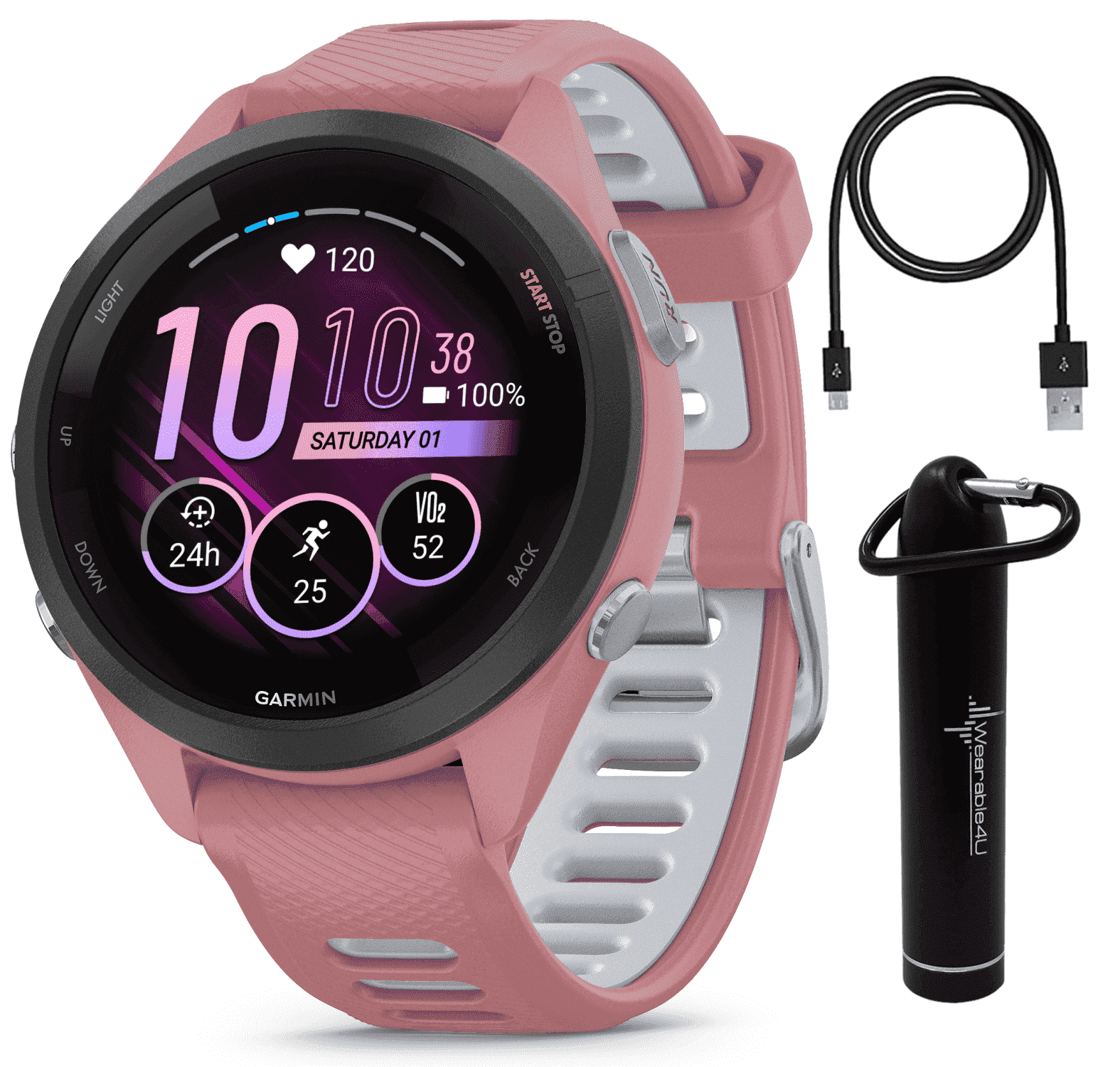 Garmin Forerunner 265 Music GPS Running Smartwatch, Aqua with