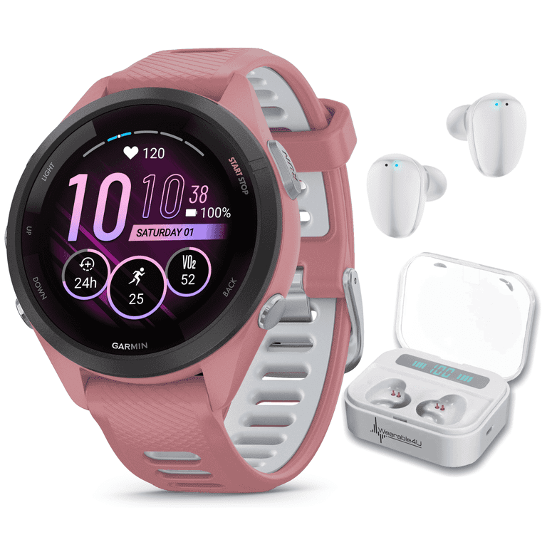 ウォーキング・ランニングウェア GARMIN forerunner265S Pink Garmin Forerunner 265S Music GPS Running Smartwatch, Pink with