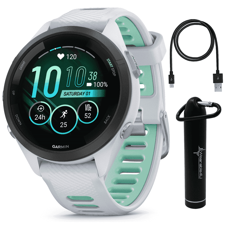【kei】 Garmin Forerunner 265S ホワイト/ミント Garmin Forerunner 265S GPS Running Smartwatch, AMOLED Touchscreen