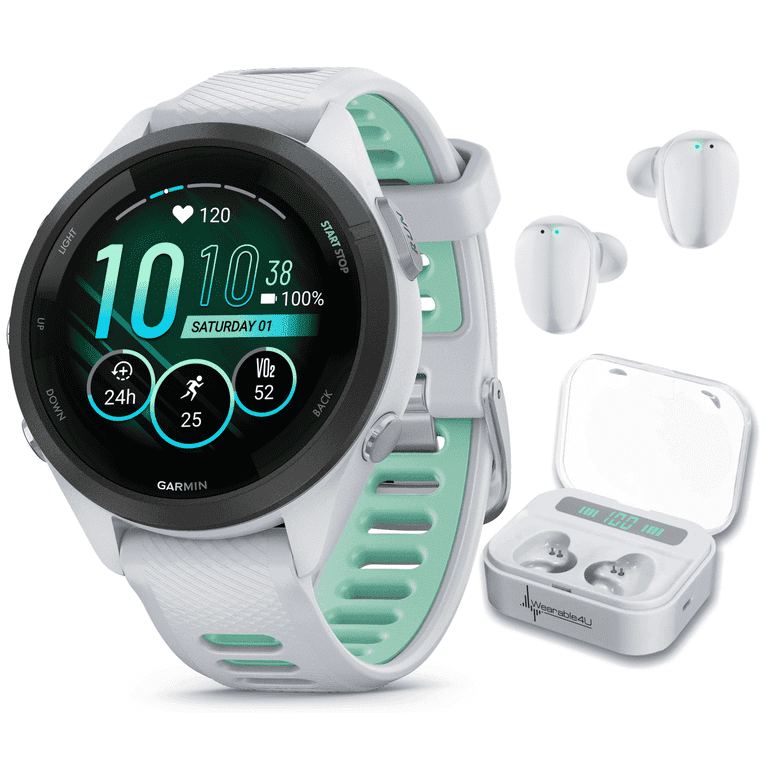 【kei】 Garmin Forerunner 265S ホワイト/ミント Garmin Forerunner 265S Music GPS Running Smartwatch