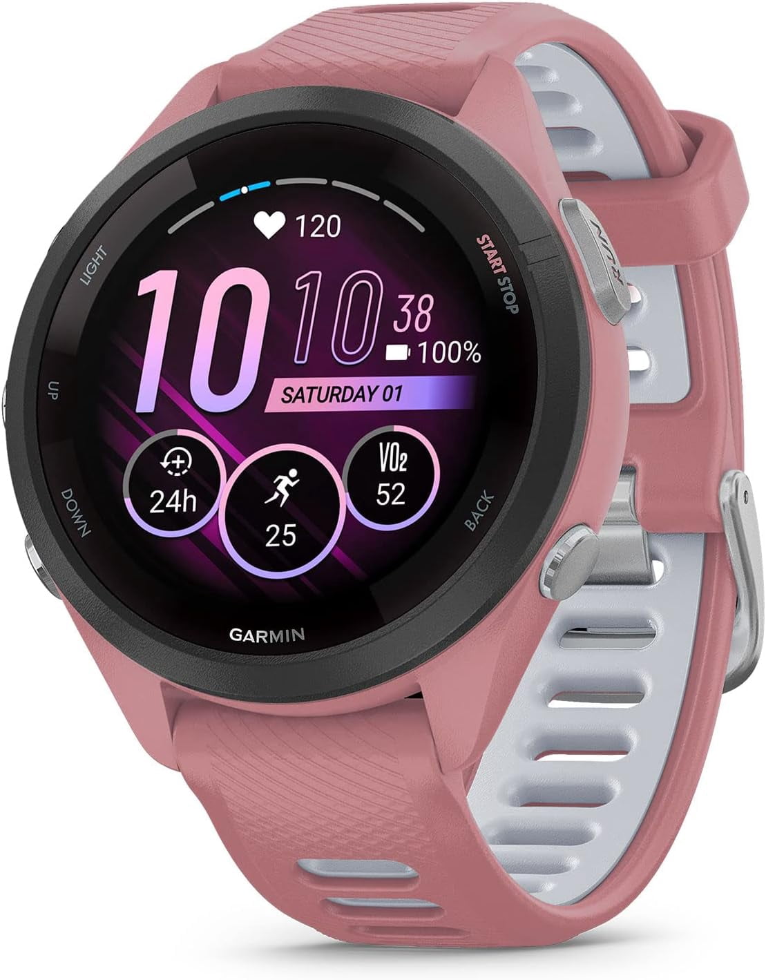 Garmin Forerunner 265S Running Smartwatch, Colorful AMOLED Display, Training Metrics and Recovery Insights, Light Pink (SOLD WITHOUT MANUFACTURER WARRANTY)