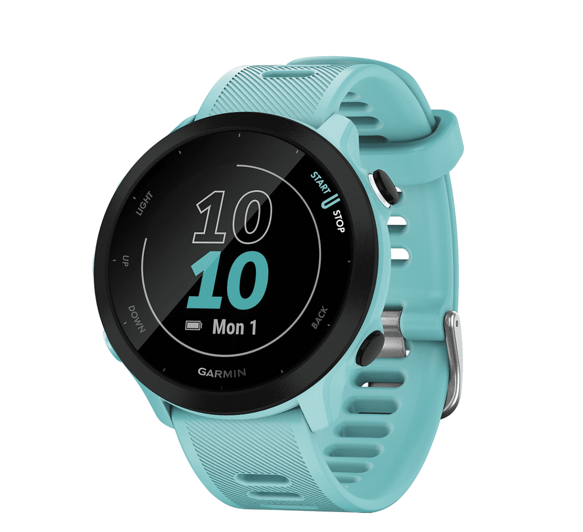 Garmin Forerunner 55, GPS Running Watch with Daily Suggested Workouts, Up to 2 Weeks of Battery Life, Aqua (SOLD WITHOUT MANUFACTURER WARRANTY)