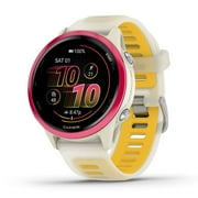 Garmin Forerunner 570, 42mm, Advanced GPS Running and Triathlon Smartwatch, AMOLED Display, Training and Recovery Features, Raspberry Aluminum with Translucent Bone/Mango Band