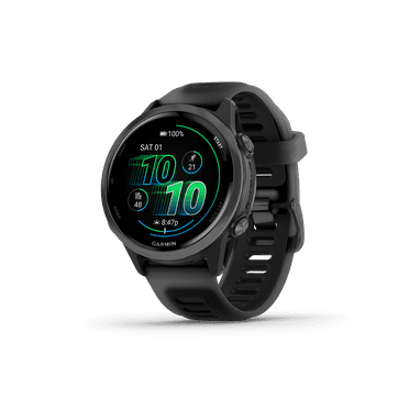 Garmin Forerunner 570, 42mm, Advanced GPS Running and Triathlon Smartwatch, AMOLED Display, Training and Recovery Features, Slate Gray Aluminum with Translucent Black/Black Band