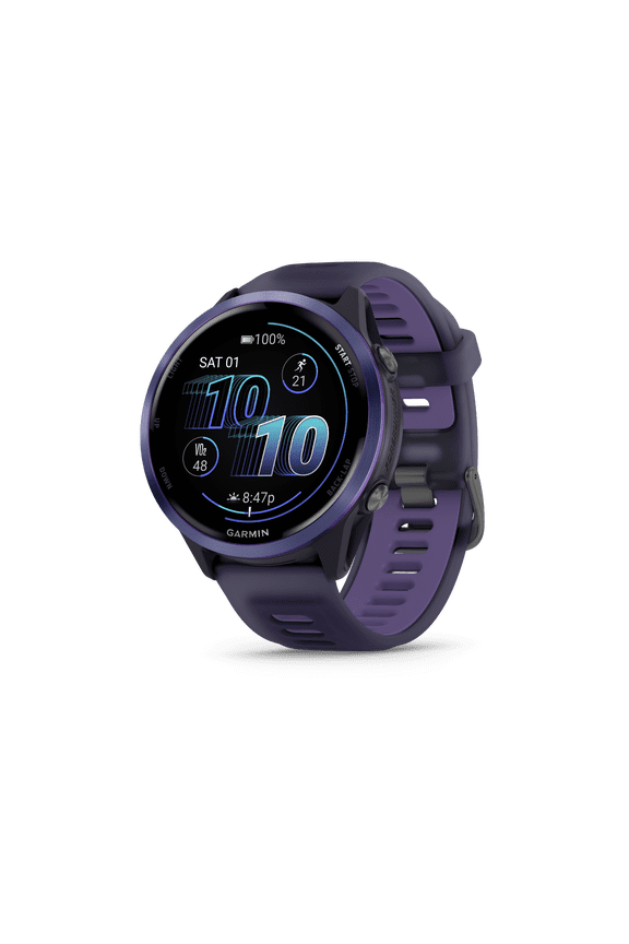 Forerunner 570, 47mm, Advanced GPS Running and Triathlon Smartwatch, AMOLED Display, Training and Recovery Features, Indigo Aluminum with Translucent Imperial Purple/Indigo Band