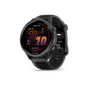 Garmin Forerunner 570, 47mm, Advanced GPS Running and Triathlon Smartwatch, AMOLED Display, Training and Recovery Features, Slate Gray Aluminum with Translucent Black/Black Band