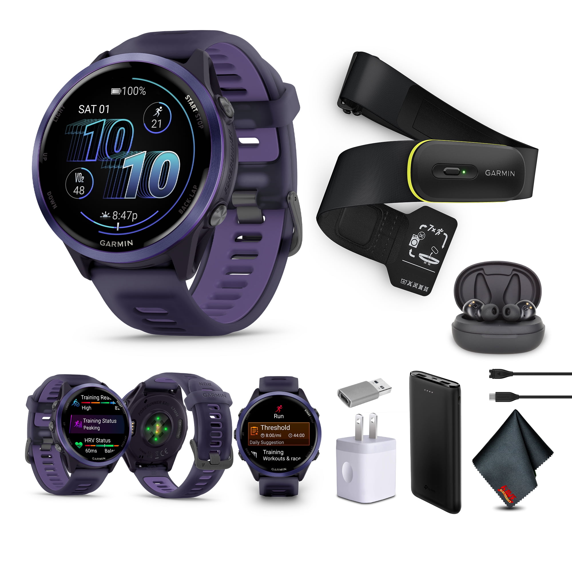 Garmin Forerunner 570 Running Smartwatch, 47MM WiFi, GPS Fitness