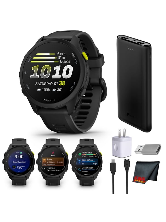 Forerunner 70 GPS Running Smartwatch | 1.2" AMOLED Display | Black + Kit