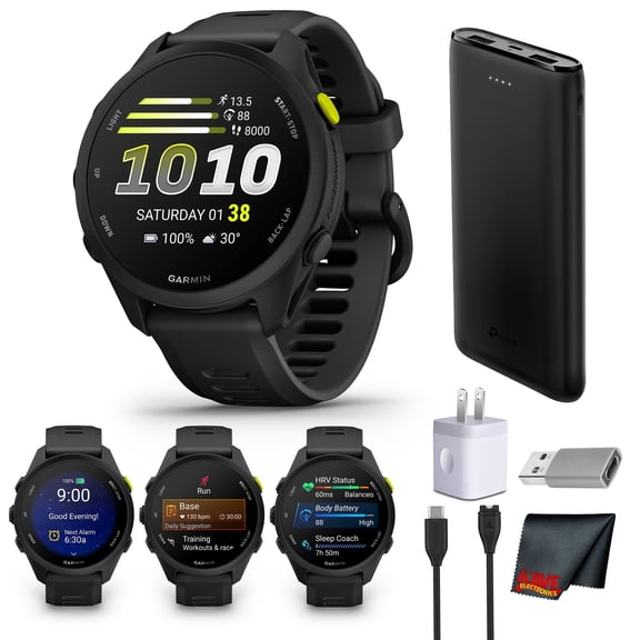 Garmin Forerunner 70 GPS Running Smartwatch | 1.2" AMOLED Display | Black + Kit