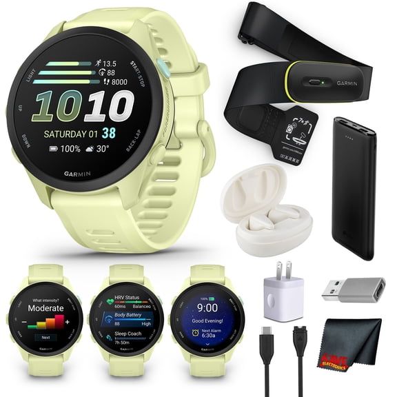 Garmin Forerunner 70 GPS Running Smartwatch | Heart Rate Monitor, Activity Tracking, Smart Notifications | Citron Bundle