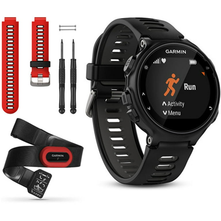 Garmin Forerunner 735XT GPS Running Watch Run Bundle with Red Band Black Gray