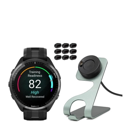 Garmin Forerunner 965 GPS Running Smartwatch (Black) with Charger Stand Bundle
