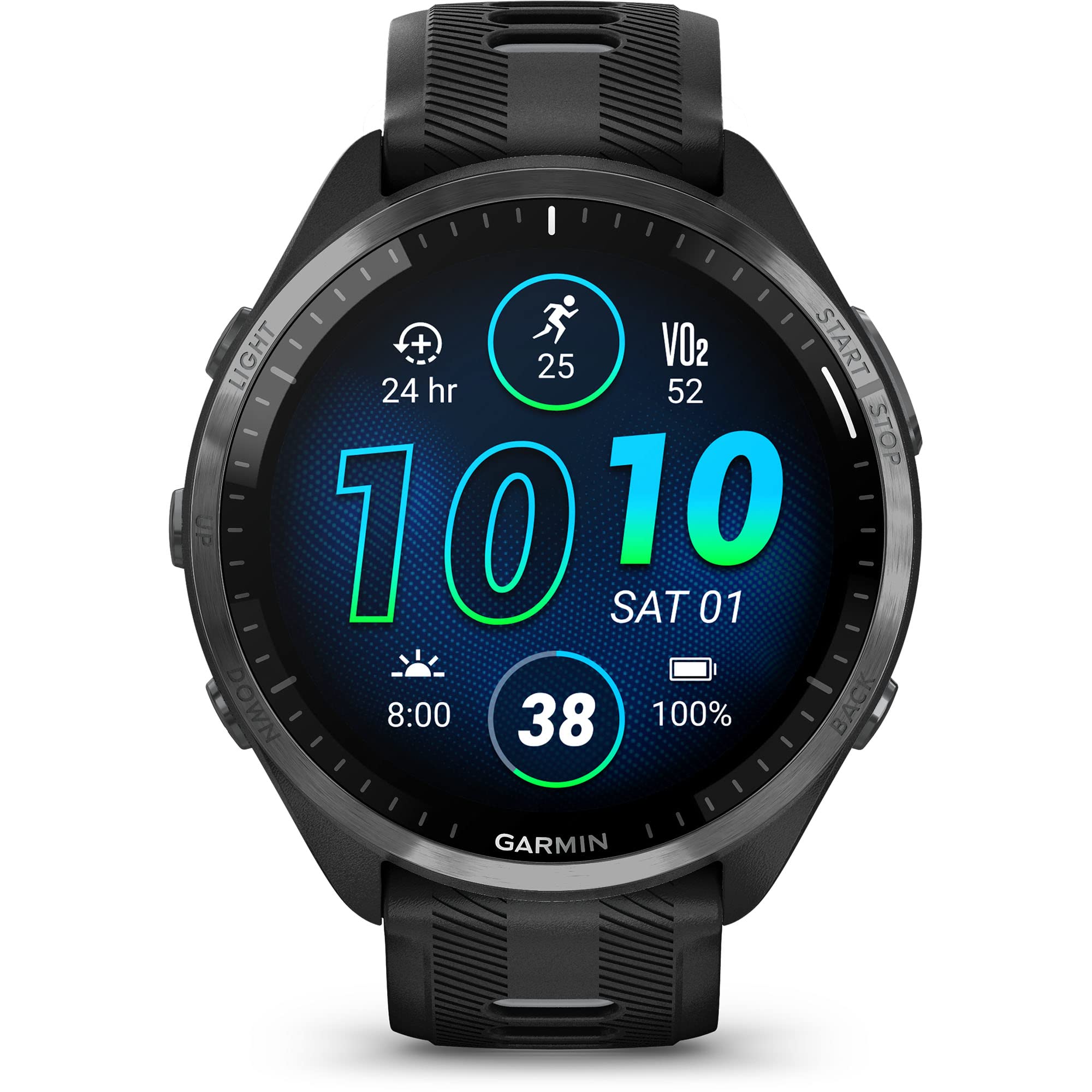 Garmin Forerunner® 965 Running Smartwatch, Colorful AMOLED Display, Training Metrics and Recovery Insights, Black and Powder Gray - image 1 of 5