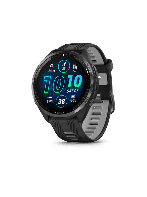 Forerunner® 965 Running Smartwatch, Colorful AMOLED , Training Metrics and Recovery Insights, Black and Powder Gray