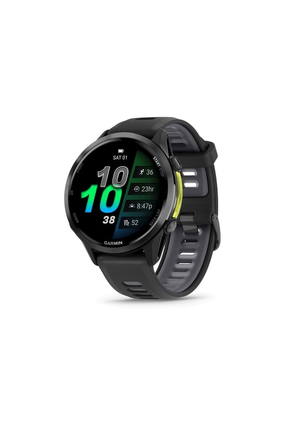 Forerunner 970, Premium GPS Running and Triathlon Smartwatch, AMOLED Display, Built-In LED Flashlight, Carbon Gray DLC Titanium with Black Case and Black/Translucent Whitestone Band