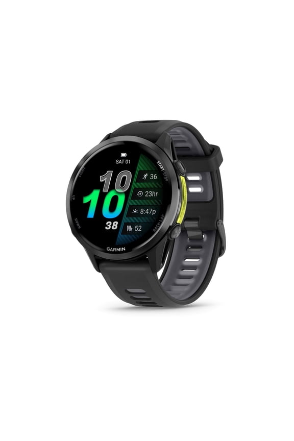 Forerunner 970Â®, Premium GPS Running and Triathlon Smartwatch, AMOLED Display, Built-In LED Flashlight, Carbon Gray DLC Titanium with Black Case and Black/Translucent Whitestone Band