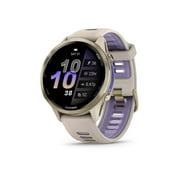 Garmin Forerunner 970, Premium GPS Running and Triathlon Smartwatch, AMOLED Display, Built-In LED Flashlight,, Soft Gold Titanium with French Gray Case and Fren