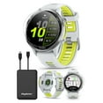 thumbnail image 1 of Garmin Forerunner 970 (Whitestone/Amp Yellow) Running & Triathlon GPS Smartwatch Bundle with PlayBetter Portable Charger & HD Screen Protectors, 1 of 7