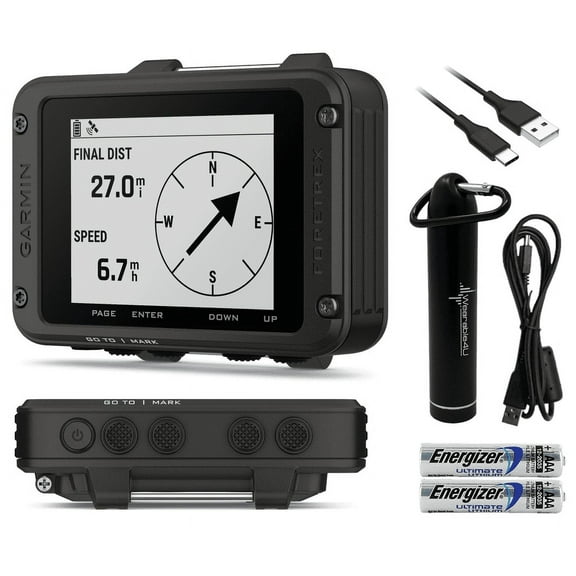 Garmin Foretrex 801 Wrist-Mounted GPS Navigator No Strap with AAA Batteries and PowerBank