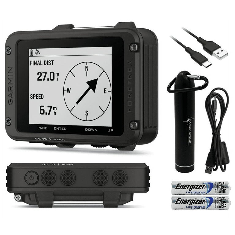 Garmin Foretrex 801 Navigator and AAA Batteries PowerBank Wrist-Mounted with No Strap GPS