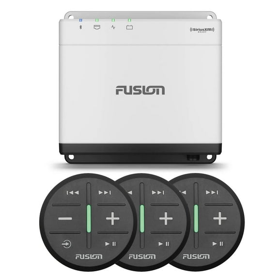 Garmin Fusion MS-WB675 Marine Hideaway Stereo with Digital Signal Processing (DSP) with Three ARX70B Wireless Remote, Black