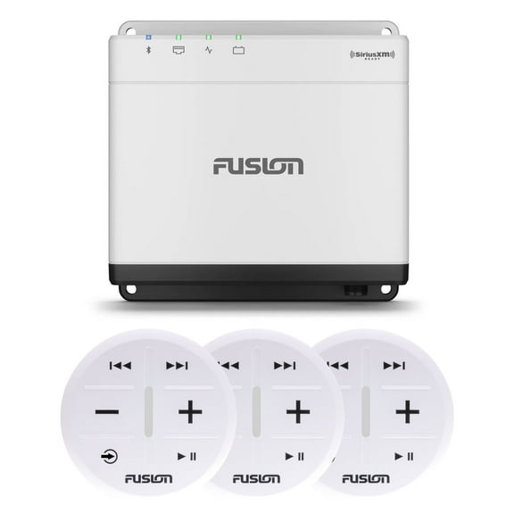 Garmin Fusion MS-WB675 Marine Hideaway Stereo with Digital Signal Processing (DSP) with Three ARX70W Wireless Remote, White