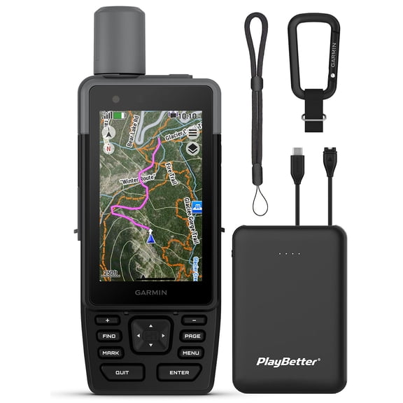Garmin GPSMAP H1 Premium GPS Handheld Navigator Bundle with PlayBetter Portable Charger & GPS Tether Lanyard