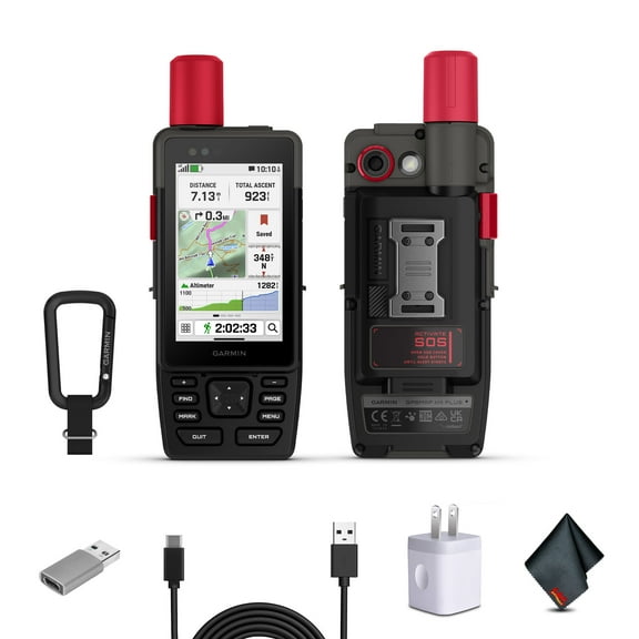 Garmin GPSMAP H1i Plus Rugged Design Premium GPS Handheld Navigator with inReach Plus Satellite Technology to Share Text, Photos, Voice Memos, SOS Off-Grid, Long Battery Life, Preloaded Maps Bundle