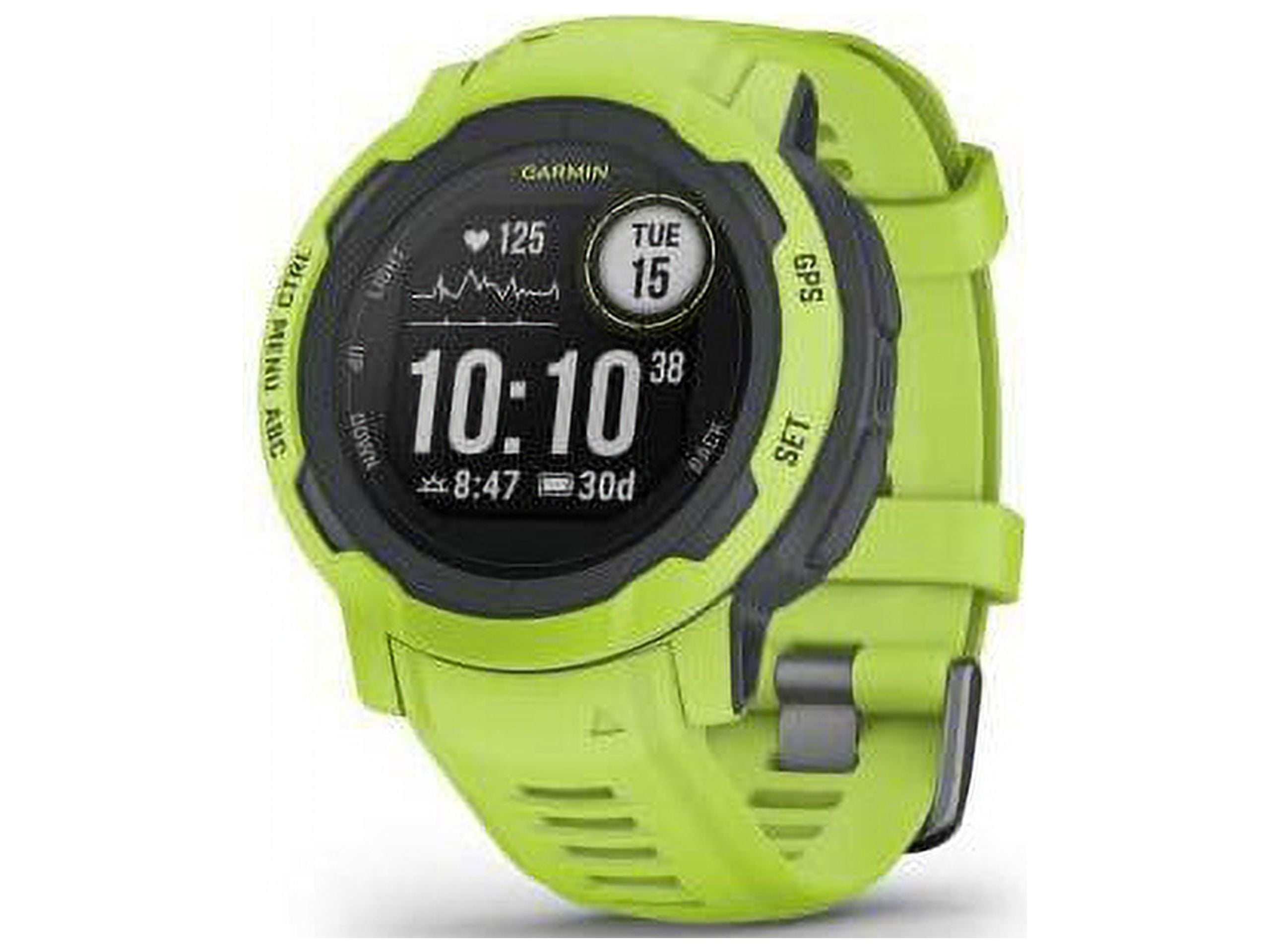 Garmin Instinct 2, Rugged GPS Outdoor Watch, Multi-GNSS Support, Trackback Routing, Electric Lime