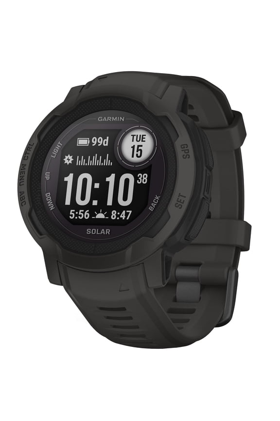 Instinct 2 Solar, GPS Outdoor Watch, Solar Charging Capabilities, Multi-GNSS Support, Traceback Routing, Graphite