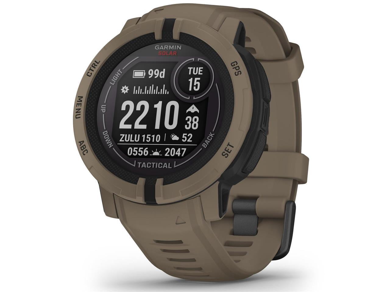 Garmin Instinct 2 Solar, Tactical-Edition, GPS Outdoor Watch, Solar Charging Capabilities, Multi-GNSS Support, Trackback Routing, Coyote Tan