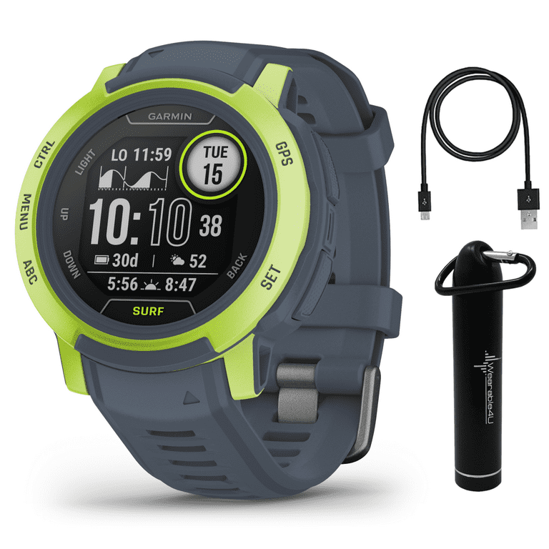 Garmin Instinct 2S Surf Edition GPS Rugged Outdoor Smartwatch, Waikiki with  Multi-GNSS Support, Activity Profiles with Wearable4U Power Bundle 