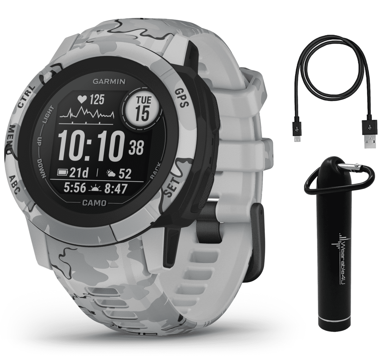  PlayBetter Garmin Instinct 2 (Electric Lime) Rugged GPS  Smartwatch - Outdoor Military Watch with Multi-GNSS & 24/7 HR Fitness  Tracker - Bundle w TPU Screen Protectors & Portable Charger - Large, 45mm :  Electronics