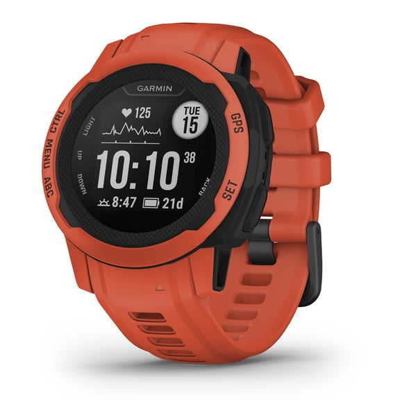 Garmin Instinct 2S, Smaller-Sized GPS Outdoor Watch, Multi-GNSS Support, Tracback Routing, Poppy
